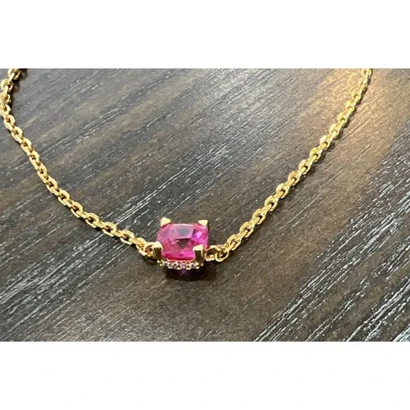 Kate Spade Little Luxuries Solitaire Bracelet With Pink Stone - Picture 3 of 6